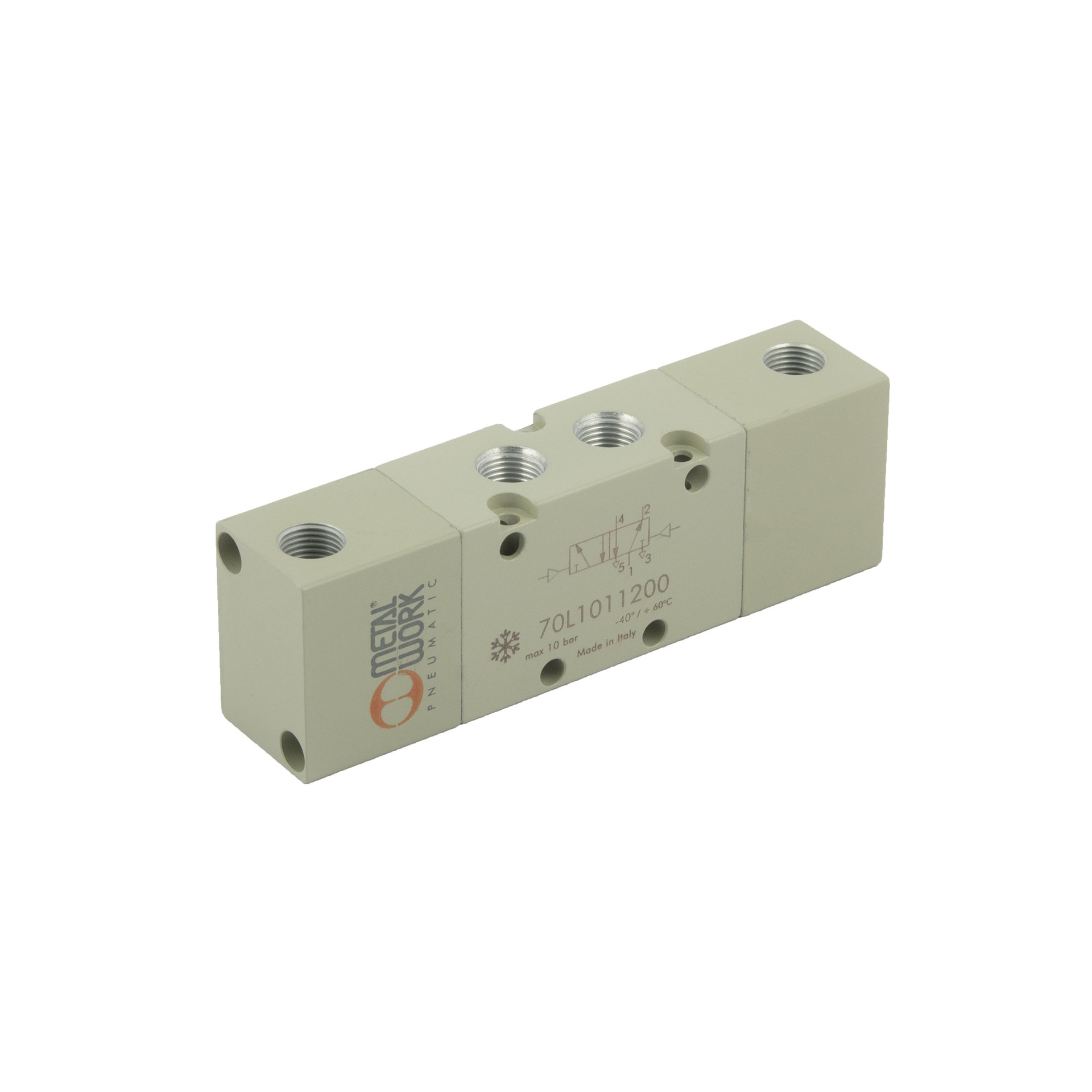 RIEGLER 5/2-way valve, low-temp., pneumatic, bistable, connection G 1/8