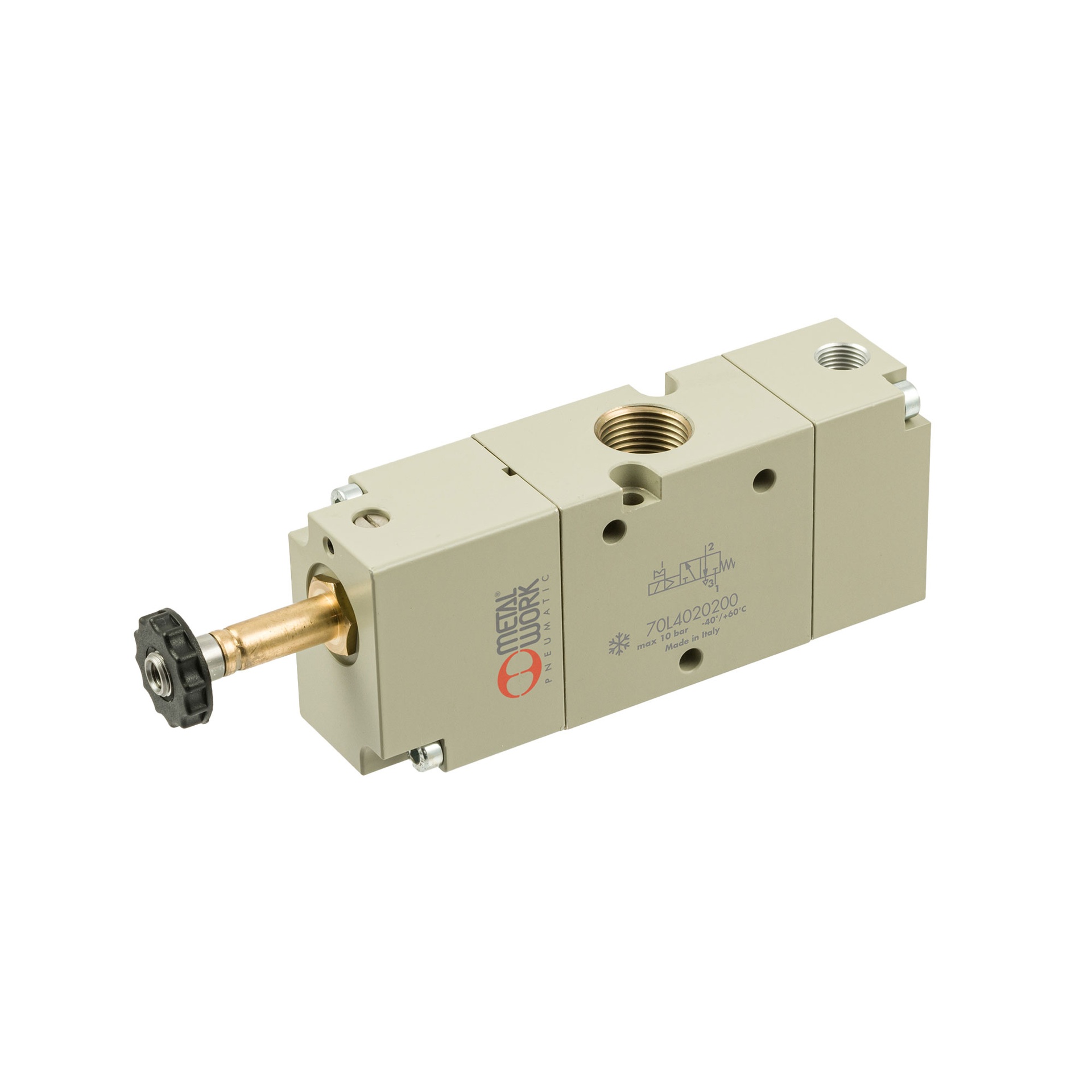 RIEGLER 3/2-way valve, cryogenic, electropneumatic, monostable, G 3/8, NC
