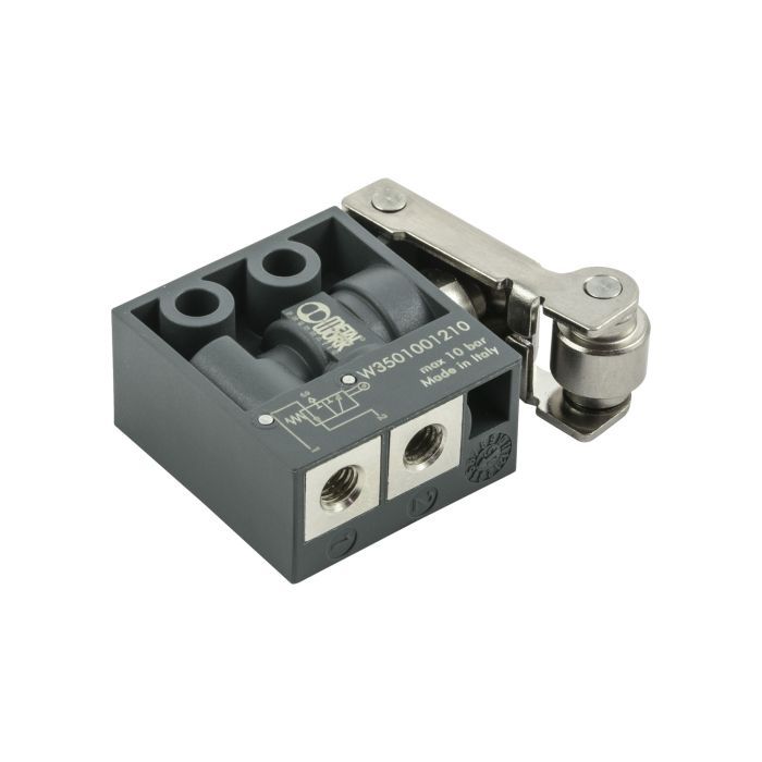 [154087] RIEGLER 3/2-Wege-Miniaturventil, mechanisch, Rollenhebel, NO, M5 seitlich